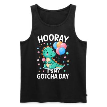 Hooray Its My Gotcha Day Foster Care Funny - Men's Premium Organic Tank Top - black - Front - AI Model Male 178 light (178cm)