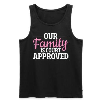 Unsere Familie ist gerichtlich genehmigt lustige Adoption - Männer Premium Bio Tank Top - Schwarz - Vorne - Michal (187cm)