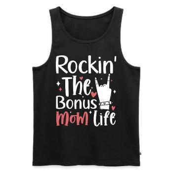 Rockin The Bonus Mom Life Funny Stepmom - Men's Premium Organic Tank Top - black - Front - Michal (187cm)