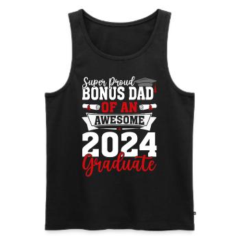 Bonus-Vater eines lustigen Abschlusses 2024 - Männer Premium Bio Tank Top - Schwarz - Vorne - Michal (187cm)