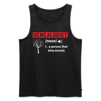 Lustiger Genealoge Stammbaumforschung Abstammung - Männer Premium Bio Tank Top - Schwarz - Vorne - AI Model Male 178 light (178cm)