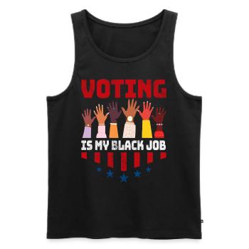 Voter est mon travail noir Drôle Élection Politique - Débardeur bio Premium Homme - noir - Devant - AI Model Male 178 light (178cm)