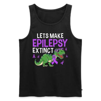 Lasst uns den Epilepsie ausgestorbenen lustigen Dinosaurier machen - Männer Premium Bio Tank Top - Schwarz - Vorne - AI Model Male 178 light (178cm)