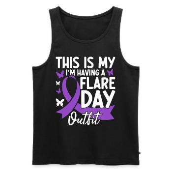 This Is My Im Having A Flare Day Purple Ribbon - Men's Premium Organic Tank Top - black - Front - AI Model Male 178 light (178cm)