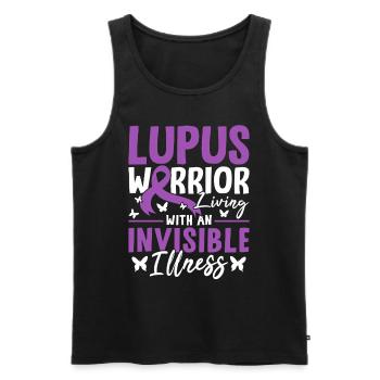 Living With An Invisible Illness Purple SLE Lupus - Men's Premium Organic Tank Top - black - Front - AI Model Male 178 light (178cm)