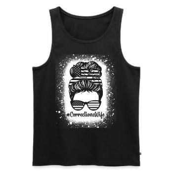 Corrections Wife Messy Bun Correctional Officer - Men's Premium Organic Tank Top - black - Front - Michal (187cm)