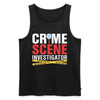 Crime Scene Investigator Funny Forensic Evidence - Men's Premium Organic Tank Top - black - Front - Michal (187cm)