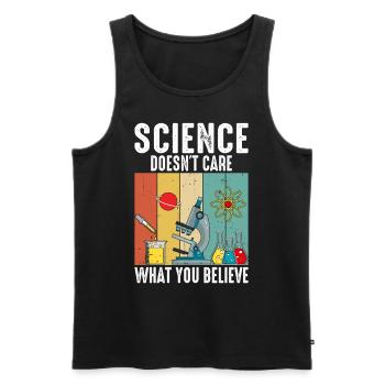 Science Doesn't Care What You Believe Retro - Men's Premium Organic Tank Top - black - Front - Michal (187cm)