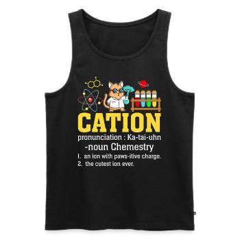 Cation Lustig Definition Wissenschaft Chemie Katze - Männer Premium Bio Tank Top - Schwarz - Vorne - Michal (187cm)