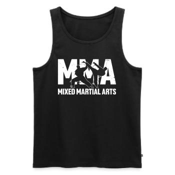 MMA Combattant Grappling Sport de combat Mixte Martial - Débardeur bio Premium Homme - noir - Devant - AI Model Male 178 light (178cm)