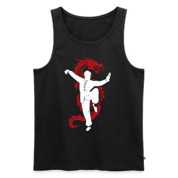 Drôle Kung Fu Combat Sport de combat Chinois - Débardeur bio Premium Homme - noir - Devant - AI Model Male 178 light (178cm)