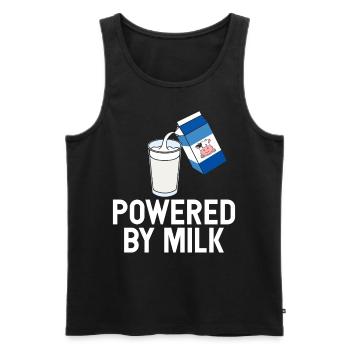 Powered By Milk Legen Diary Funny Fresh Organic - Männer Premium Bio Tank Top - Schwarz - Vorne - AI Model Male 178 light (178cm)