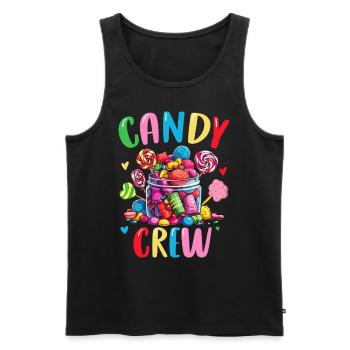 Candy Crew Sweeth Tooth confiserie Funny Candy - Débardeur bio Premium Homme - noir - Devant - AI Model Male 178 light (178cm)