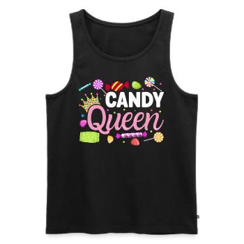 Candy Queen Confiserie Drôle Sweet Tooth Candy - Débardeur bio Premium Homme - noir - Devant - AI Model Male 178 light (178cm)