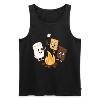 Geröstete Marshmallow-Smores Graham-Cracker Smores - Männer Premium Bio Tank Top - Schwarz - Vorne - AI Model Male 178 light (178cm)
