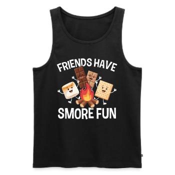 Funny Smores Craquelins Graham à la guimauve grillée - Débardeur bio Premium Homme - noir - Devant - Michal (187cm)