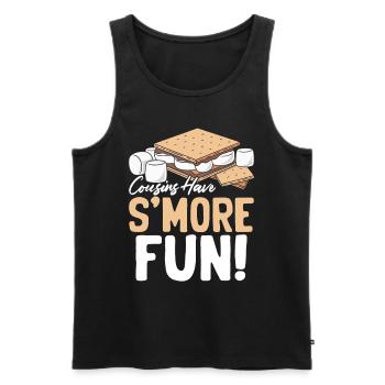 Smores à la guimauve Crackers drôles de cousins Graham - Débardeur bio Premium Homme - noir - Devant - Michal (187cm)