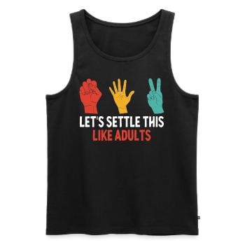Lass uns das klären wie die Schere, Stein, Papier für Erwachsene - Männer Premium Bio Tank Top - Schwarz - Vorne - AI Model Male 178 light (178cm)