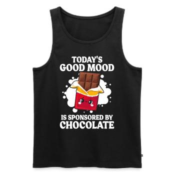 Today's Good Mood Is Sponsored By Funny Chocolate - Men's Premium Organic Tank Top - black - Front - AI Model Male 178 light (178cm)