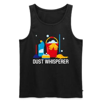 Dust Whisperer Drôle Nettoyeur Ménage - Débardeur bio Premium Homme - noir - Devant - Michal (187cm)