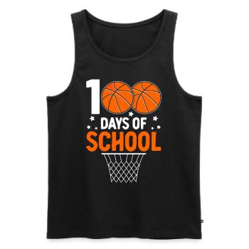 100 Days of School Funny Basketball School - Men's Premium Organic Tank Top - black - Front - Michal (187cm)