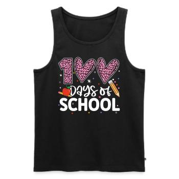 100 Tage Schule Lustiger Hundertster Schultag - Männer Premium Bio Tank Top - Schwarz - Vorne - AI Model Male 178 light (178cm)