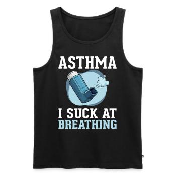 Ich sauge beim Atmen graues Band entzündlich - Männer Premium Bio Tank Top - Schwarz - Vorne - Michal (187cm)