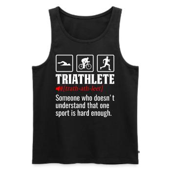 Triathlet Lustige Definition Schwimmen Rad Laufen - Männer Premium Bio Tank Top - Schwarz - Vorne - Michal (187cm)