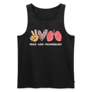 Paix Amour Pneumologie Drôle Peds RT Respiratoire - Débardeur bio Premium Homme - noir - Devant - Michal (187cm)