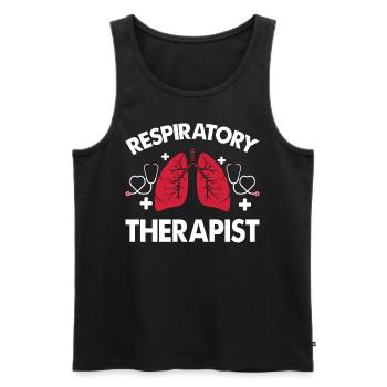 Inhalothérapeute Soutien en santé pulmonaire - Débardeur bio Premium Homme - noir - Devant - Michal (187cm)