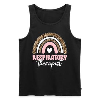 Inhalothérapeute Boho Rainbow Healthcare - Débardeur bio Premium Homme - noir - Devant - Michal (187cm)