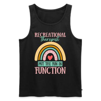 Recreational Therapist Funny Leisure Therapeutic - Men's Premium Organic Tank Top - black - Front - AI Model Male 178 light (178cm)