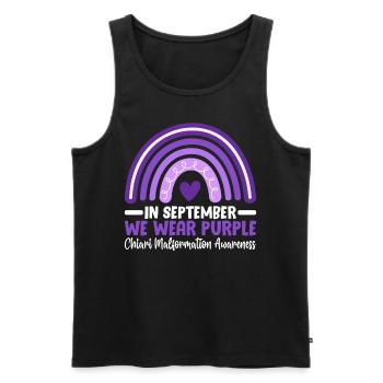 Chiari Malformation Purple Ribbon Cerebellum ACM - Men's Premium Organic Tank Top - black - Front - Michal (187cm)