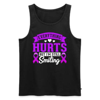 Everything Hurts Chiari Malformation ACM Purple - Men's Premium Organic Tank Top - black - Front - Michal (187cm)