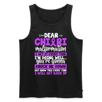 Dear Chiari Malformation Purple Ribbon ACM Chiari - Men's Premium Organic Tank Top - black - Front - Michal (187cm)