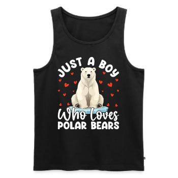 Just A Boy Who Loves Polar Bears Marine Arctic - Men's Premium Organic Tank Top - black - Front - AI Model Male 178 light (178cm)