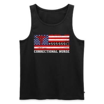 Correctional Nurse USA Flag Prison Nursing - Men's Premium Organic Tank Top - black - Front - Michal (187cm)