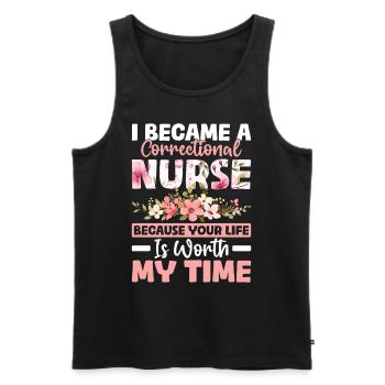 I Become A Correctional Nurse Funny Nursing - Men's Premium Organic Tank Top - black - Front - Michal (187cm)
