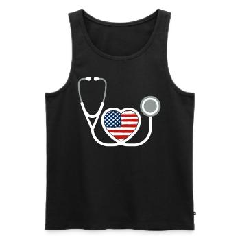 Correctional Nurse USA Flag Jail Nursing - Men's Premium Organic Tank Top - black - Front - Michal (187cm)