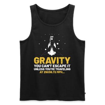 Gravité Vous ne pouvez pas y échapper Drôle Science de la gravité - Débardeur bio Premium Homme - noir - Devant - AI Model Male 178 light (178cm)