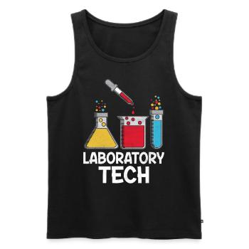 Technicien de laboratoire Drôle MLS Scientifique de laboratoire Médical - Débardeur bio Premium Homme - noir - Devant - AI Model Male 178 light (178cm)