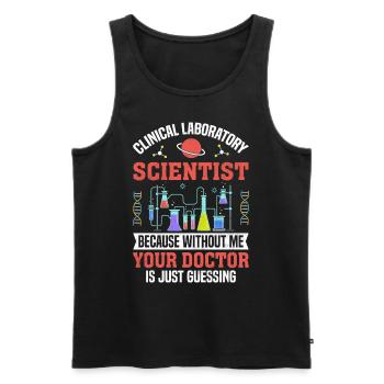 Scientifique de laboratoire clinique MLS Lab Funny - Débardeur bio Premium Homme - noir - Devant - AI Model Male 178 light (178cm)