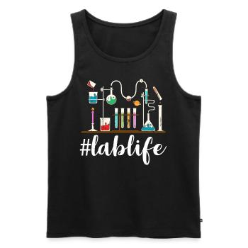 Vie de laboratoire Drôle MLS Lab Scientist Appréciation - Débardeur bio Premium Homme - noir - Devant - Michal (187cm)