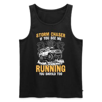 Storm Chaser Meteorology Weather Forecast - Men's Premium Organic Tank Top - black - Front - Michal (187cm)