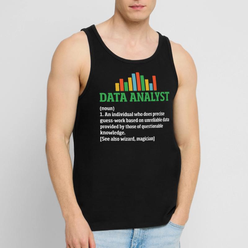 Data Analyst Funny Definition Spreadsheet Data Men's Premium Organic Tank Top