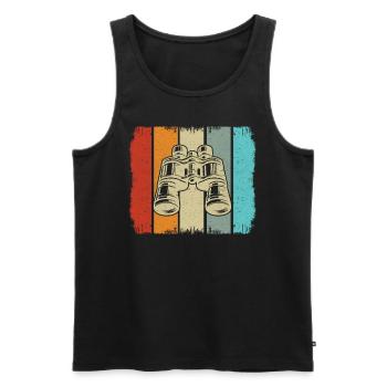Lustige Ferngläser Retro Feldbrille Vogelbeobachtung - Männer Premium Bio Tank Top - Schwarz - Vorne - Michal (187cm)