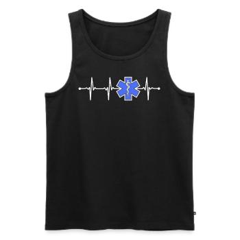 EMT Heartbeat First Responder Paramedic - Men's Premium Organic Tank Top - black - Front - AI Model Male 178 light (178cm)