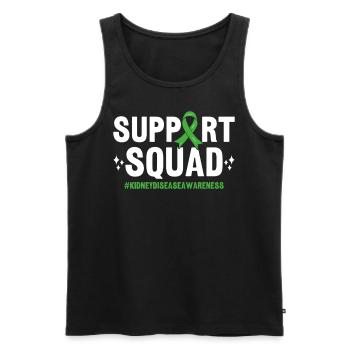 Support Squad Green Ribbon Kidney Transplant - Men's Premium Organic Tank Top - black - Front - AI Model Male 178 light (178cm)