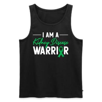 I Am A Kidney Disease Warrior Green Ribbon Kidney - Men's Premium Organic Tank Top - black - Front - AI Model Male 178 light (178cm)
