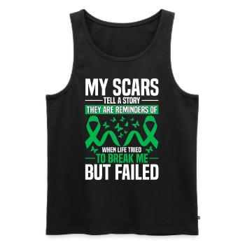 Mes cicatrices racontent une histoire Green Ribbon Kidney Disease - Débardeur bio Premium Homme - noir - Devant - Michal (187cm)